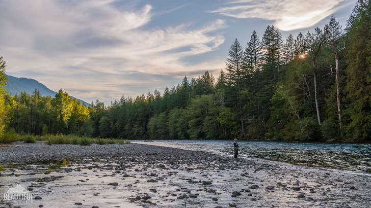 Photo taken from the Skagit River Trail, North Cascades, Washington.